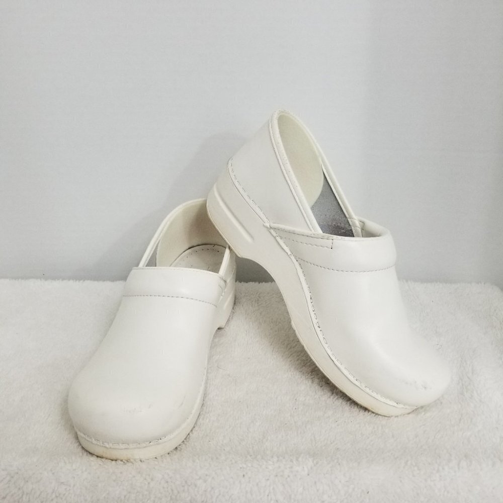 Dansko White Leather Clog